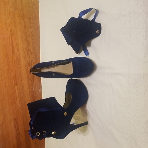 HAI YUE LI platform heels blue sz 8.5/39 Euro - Picture 3 of 8